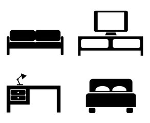 Meubles en 4 icônes