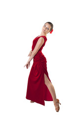 Obraz na płótnie Canvas Woman in a dancing dress