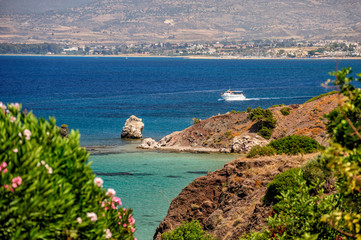 Fototapeta na wymiar Summer sea coast on Cyprus