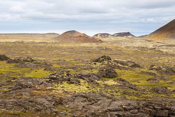 Panorama of Icelandic mountains