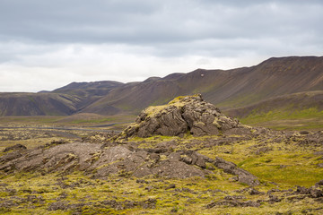 Panorama of Icelandic mountains
