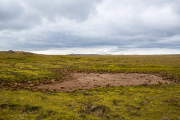 Panorama of Icelandic mountains