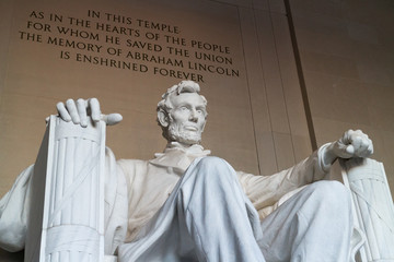 The statue of Abraham Lincoln, Lincoln Memorial, Washington DC