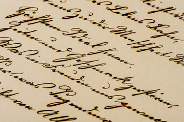 antique handwritten letter. aged paper background