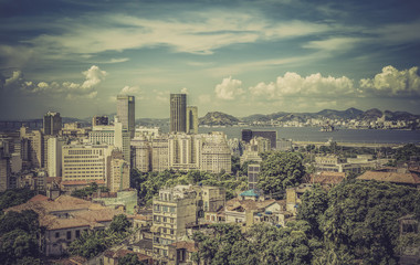 Obraz premium Financial district of Rio de Janeiro, vintage look