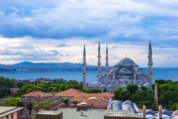 Naklejka premium Sultan Ahmet Mosque in Istanbul, Turkey, Sultanahmet district