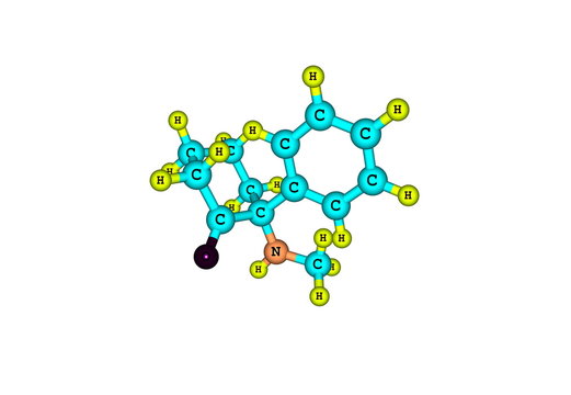 Ketamine Molecule On White