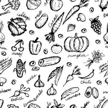 Vegetable seamless pattern for your design