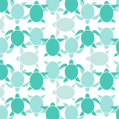 Fototapeta na wymiar Seamless wallpaper blue turtle. Vector illustration