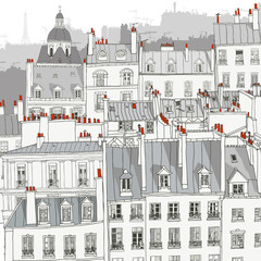 Panele Szklane Podświetlane  Dachy Paryża