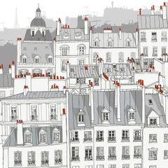 Gordijnen Daken van Parijs © Isaxar