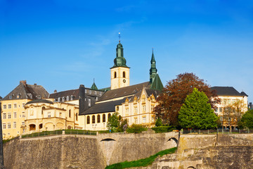 Luxemburg landmark view in sunny summer day