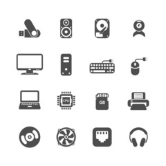 computer pc icon set, vector eps10