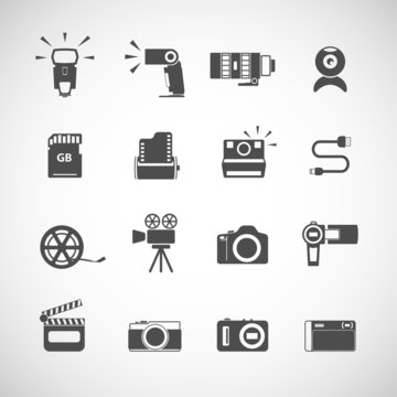 camera icon set, vector eps10