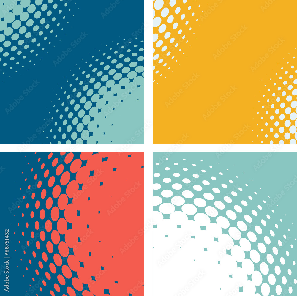 Poster set of dotted abstract forms