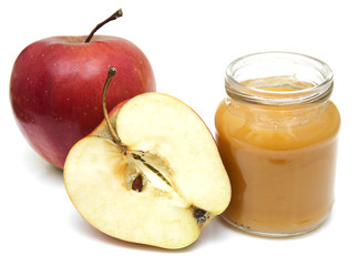 Apples puree in jar