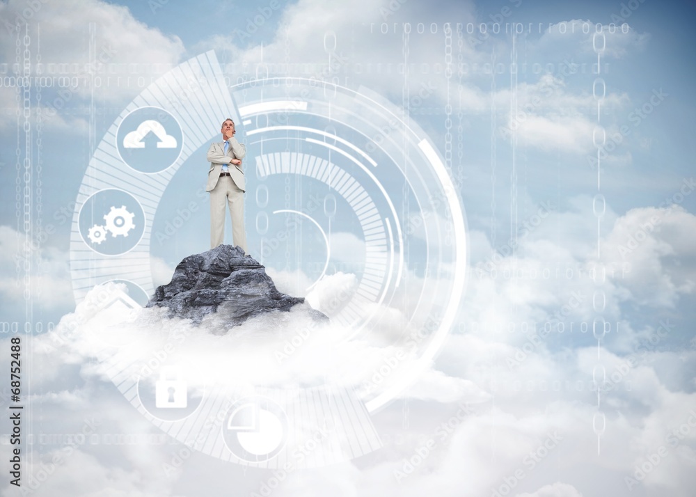 Poster composite image of thinking businessman