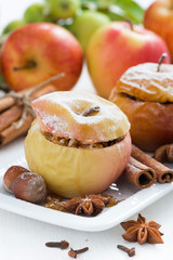baked apples stuffed with dried fruit, nuts and cottage cheese