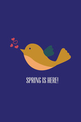 Vector illustration with bird  and