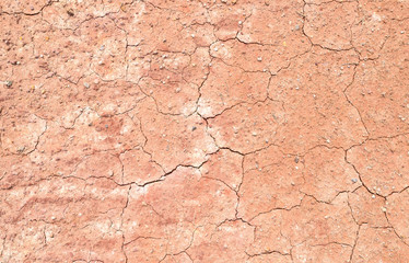 cracked clay ground close up