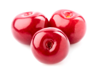 The isolated berries of cherry.
