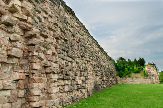 stone wall of old castle