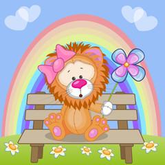 Lion with flower