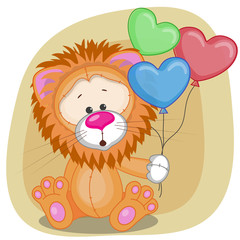 Lion with balloons