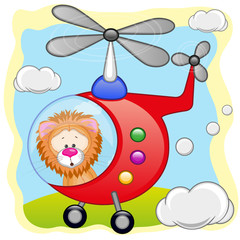 Lion in helicopter