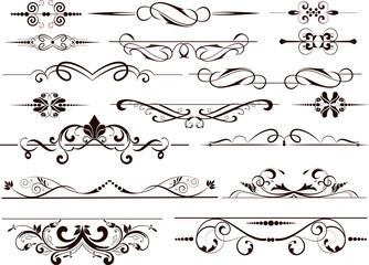 Set of  calligraphic elements for editable and design