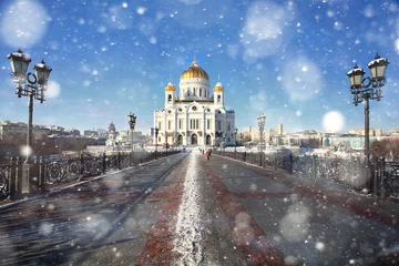 Deurstickers snowfall in Moscow © kichigin19