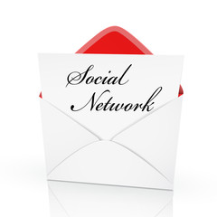 the words social network on a card