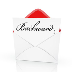 the word backward on a card