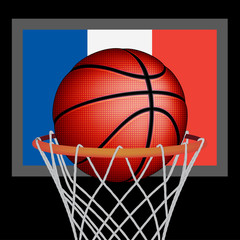 Fototapeta na wymiar French basket ball, vector