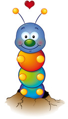 verliebte Regenbogenraupe