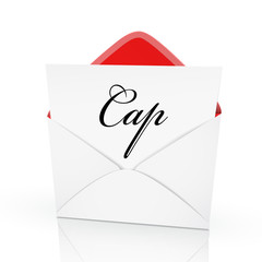 the word cap on a card