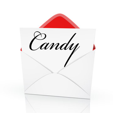 the word candy on a card