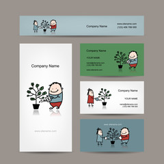 Design of business cards with money tree concept