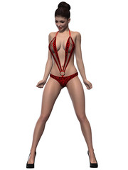 Woman posing in sexy swimwear