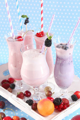 Delicious milkshakes, close-up