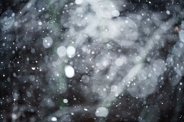 snow bokeh texture on black background