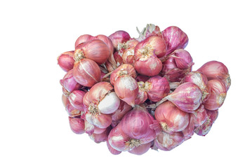 Red onions isolated