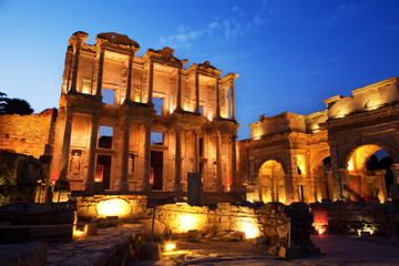 Library of Celsus, Ephesus, Turkey - Stock Image