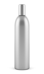 gray blank shampoo bottle isolated on white background