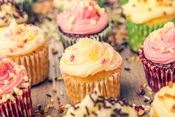 colorful cupcakes