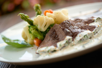 beef with steamed vegetables