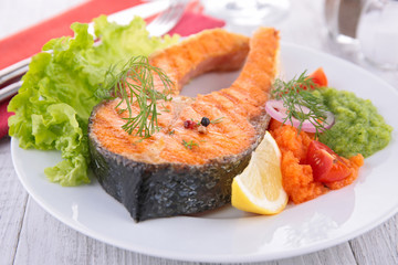 grilled salmon steak