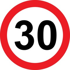 30 speed limitation road sign