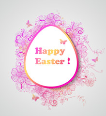 Easter background with pink flowers