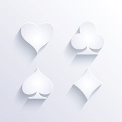 Fototapeta na wymiar Card game icons with shadow